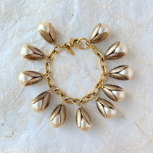 Load image into Gallery viewer, Classic Bead Cap Charm Bracelet - Shiny Cream Pearl