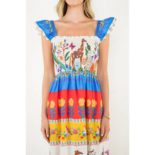 Load image into Gallery viewer, Smocked Flutter Sleeve Animal Print Maxi Dress: CREAM / XS-S-M-L(1-2-2-1)