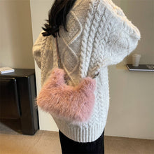 Load image into Gallery viewer, WINTER FAUX FOX FUR SINGLE SHOULDER PLUSH BAG_CWAB3943: Black / (OS) 1