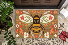 Load image into Gallery viewer, Floral Bee Doormat - 18x30"L