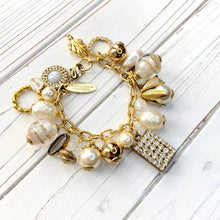 Load image into Gallery viewer, Classic Pearl Bauble Charm Bracelet