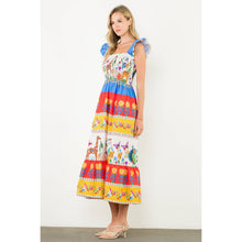 Load image into Gallery viewer, Smocked Flutter Sleeve Animal Print Maxi Dress: CREAM / XS-S-M-L(1-2-2-1)