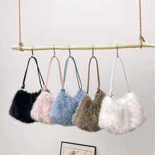 Load image into Gallery viewer, WINTER FASHIONABLE ALL-MATCH FUR PLUSH BAG_CWAB3918: Black / (OS) 1