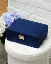 Load image into Gallery viewer, Dark Blue Velvet Jewelry Box - Louise
