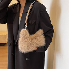 Load image into Gallery viewer, WINTER FAUX FOX FUR SINGLE SHOULDER PLUSH BAG_CWAB3943: Beige / (OS) 1