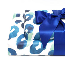 Load image into Gallery viewer, Blue Leopard Gift Wrap
