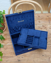 Load image into Gallery viewer, Dark Blue Velvet Jewelry Box - Louise