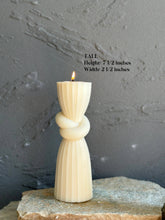 Load image into Gallery viewer, Undyed Knot Striped Candle: Unscented / Set of 2