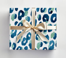 Load image into Gallery viewer, Blue Leopard Gift Wrap