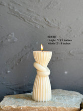 Load image into Gallery viewer, Undyed Knot Striped Candle: Unscented / Set of 2