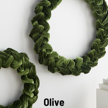 Load image into Gallery viewer, Woven Velvet Wreaths Entry Wall, Door Accent, Gift for : Small Olive