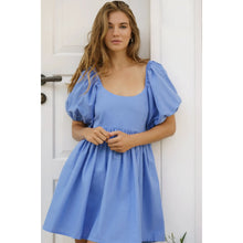 Load image into Gallery viewer, Strawberry Fields Puff Sleeve Mini - Caribbean Blue