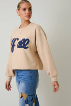 Load image into Gallery viewer, CREW NECK &quot;Y&#39;ALL&quot; FLOCKED SWEATSHIRT: TAUPE / M
