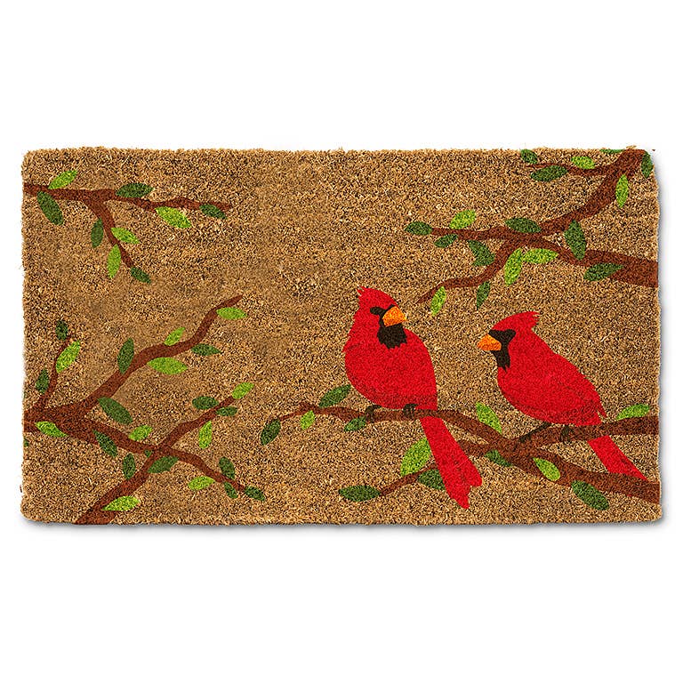 Cardinal Pair in Branch Doormat-18x30