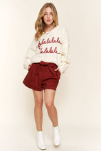 Load image into Gallery viewer, ATW15453 - Falalalala Letter Embroidery Holiday Sweater: RED / ML
