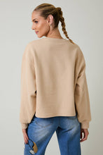 Load image into Gallery viewer, CREW NECK &quot;Y&#39;ALL&quot; FLOCKED SWEATSHIRT: TAUPE / M
