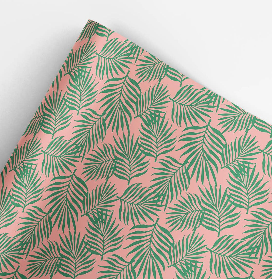 Palm Leaves Tropical Gift Wrap Roll (3 sheets/roll)