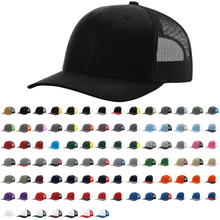 Load image into Gallery viewer, Richardson 112 Classic Premium Trucker Hat, Snapback Cap: Charcoal/White
