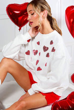 Load image into Gallery viewer, Hearted Sequin Embroidered Detail Sweatshirts VT81718: Pink / M
