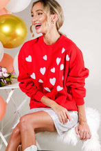 Load image into Gallery viewer, Hearted Sequin Embroidered Detail Sweatshirts VT81718: Pink / L
