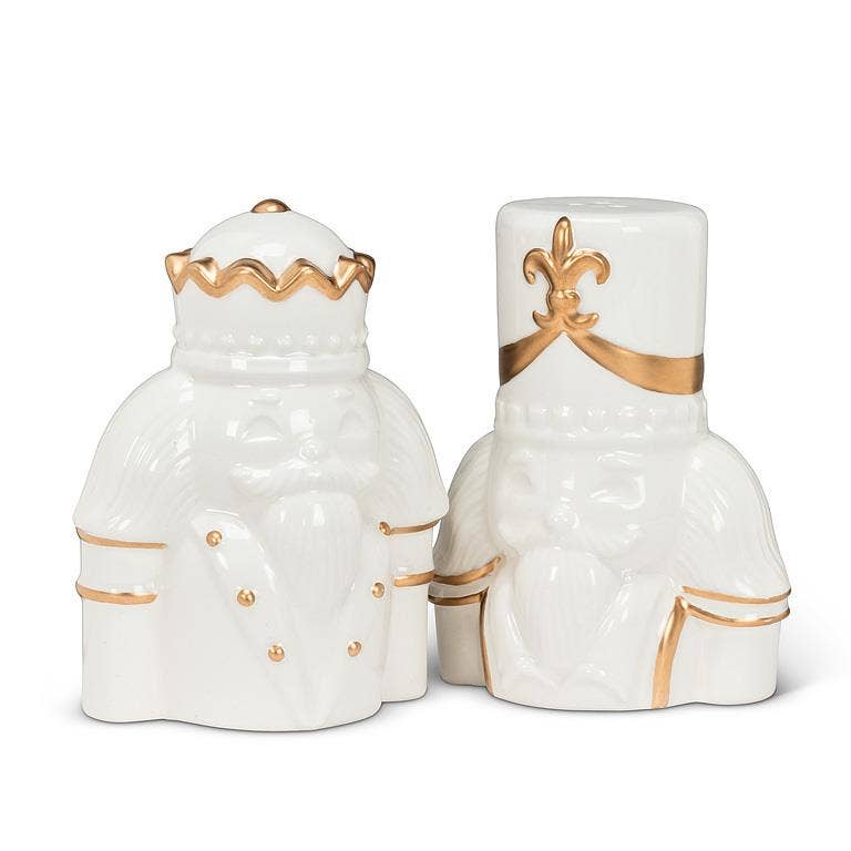 Nutcracker Salt & Pepper Shaker-White/Gold-3