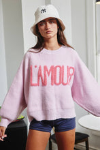 Load image into Gallery viewer, IT2389 &#39;THIS THE SEASON &amp; L&#39;AMOUR&#39; Lettering Sweater: CHARCOAL / S-M-L (2-2-2)
