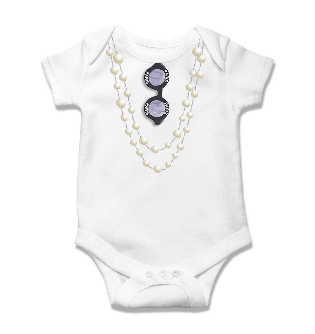 Onesie - Pearl Necklace: 6-9 Months