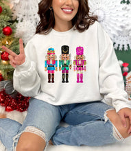 Load image into Gallery viewer, *PREPPY NUTCRACKER * SEQUIN EFFECT  CHRISTMAS SWEATSHIRT: Light pink / XL
