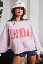 Load image into Gallery viewer, IT2389 &#39;THIS THE SEASON &amp; L&#39;AMOUR&#39; Lettering Sweater: CHARCOAL / S-M-L (2-2-2)
