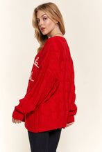 Load image into Gallery viewer, ATW15453 - Falalalala Letter Embroidery Holiday Sweater: RED / ML
