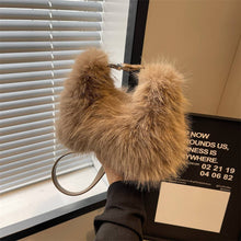 Load image into Gallery viewer, WINTER FAUX FOX FUR SINGLE SHOULDER PLUSH BAG_CWAB3943: Beige / (OS) 1
