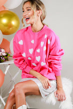 Load image into Gallery viewer, Hearted Sequin Embroidered Detail Sweatshirts VT81718: Pink / M
