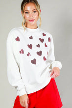 Load image into Gallery viewer, Hearted Sequin Embroidered Detail Sweatshirts VT81718: Pink / L
