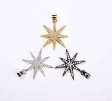 Load image into Gallery viewer, 18K Gold Filled CZ Micro Pave Starburst Charm, CP027: Gold
