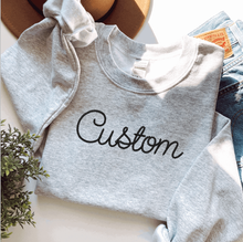 Load image into Gallery viewer, Custom Embroidered Sweatshirt, Embroidered, Chain Stitch: XL / Sand
