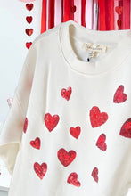 Load image into Gallery viewer, Hearted Sequin Embroidered Detail Sweatshirts VT81718: Pink / M
