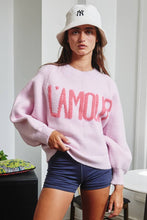 Load image into Gallery viewer, IT2389 &#39;THIS THE SEASON &amp; L&#39;AMOUR&#39; Lettering Sweater: CHARCOAL / S-M-L (2-2-2)
