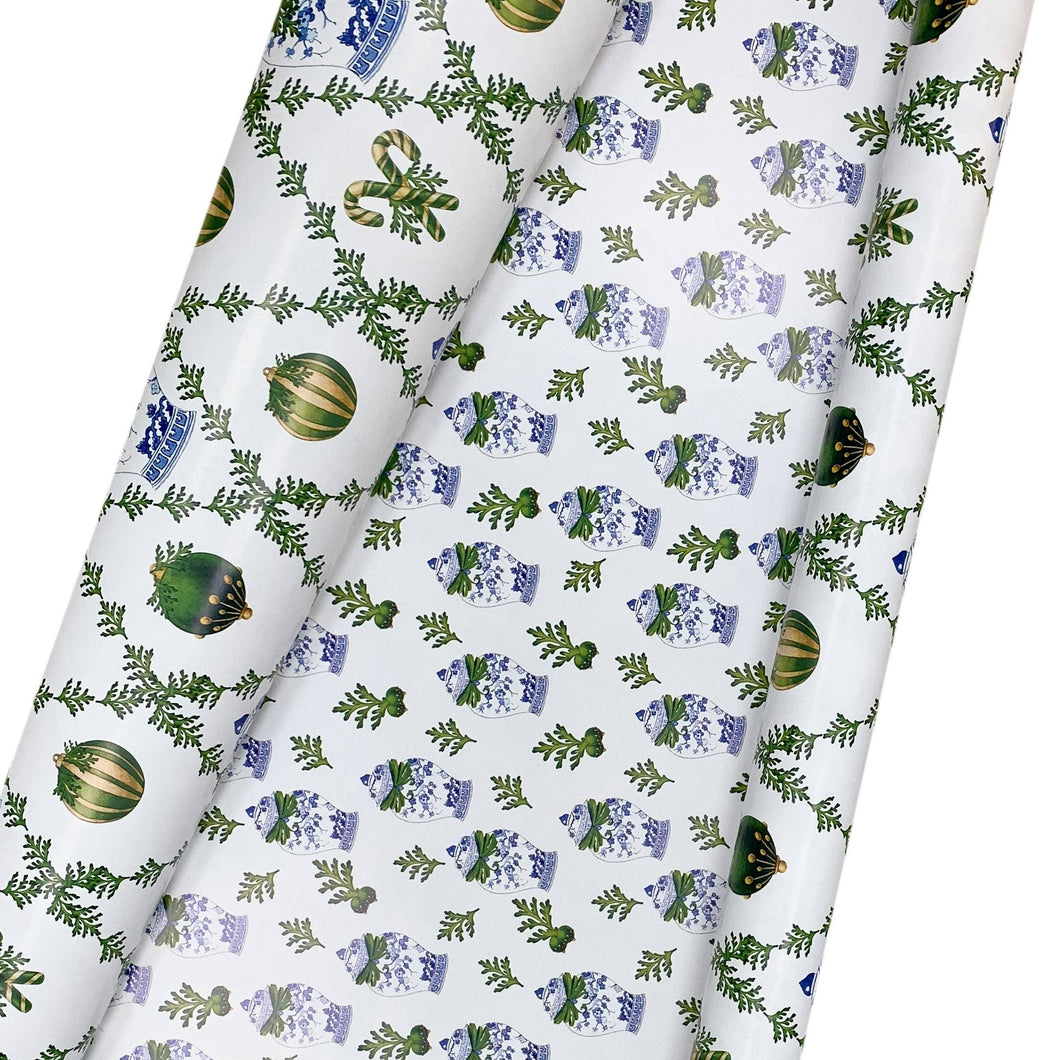 REVERSIBLE Green HOLIDAY CHEER: 2 Rolls