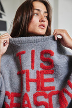 Load image into Gallery viewer, IT2389 &#39;THIS THE SEASON &amp; L&#39;AMOUR&#39; Lettering Sweater: CHARCOAL / S-M-L (2-2-2)
