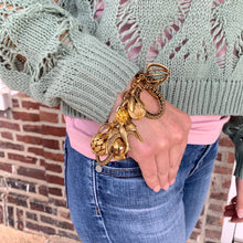 Load image into Gallery viewer, Vintage Inspired Gilded Charm Bracelet

