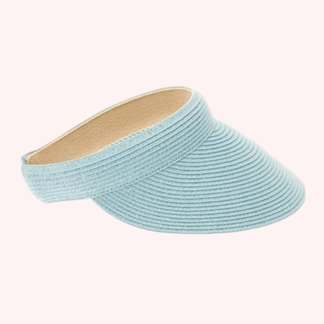 Comfort Clip Straw Visor – Available in Many Colors!: Baby Blue