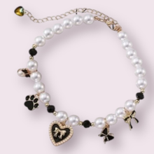 Load image into Gallery viewer, Paws &amp; Pearls Dog Charm Necklace: Medium / White
