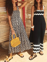 Load image into Gallery viewer, ric rac strap maxi swing sundress: Black / S
