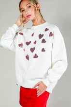 Load image into Gallery viewer, Hearted Sequin Embroidered Detail Sweatshirts VT81718: Pink / L
