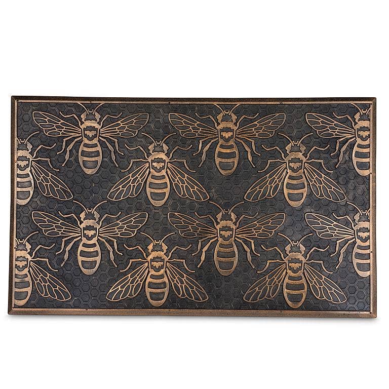 Bee Grid Doormat-Copper-18x30