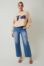 Load image into Gallery viewer, CREW NECK &quot;Y&#39;ALL&quot; FLOCKED SWEATSHIRT: TAUPE / L
