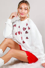 Load image into Gallery viewer, Hearted Sequin Embroidered Detail Sweatshirts VT81718: Pink / M
