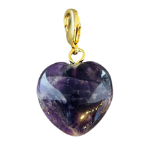Load image into Gallery viewer, Semi-Precious Heart Pendants: Violet
