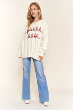 Load image into Gallery viewer, ATW15453 - Falalalala Letter Embroidery Holiday Sweater: RED / ML
