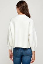 Load image into Gallery viewer, RT-3201-6 BALLOON SLV MOCK NECK SWEATER IVORY: L
